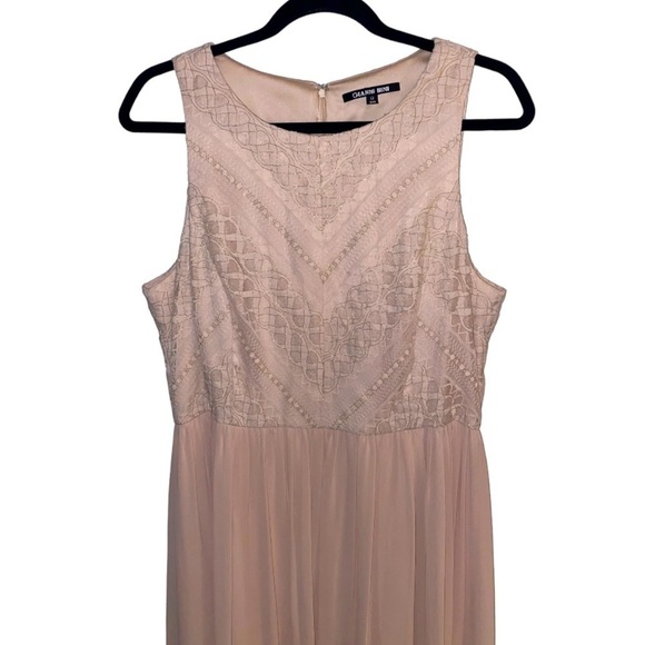 GIANNI BINI Lorena Lace Embroidered Sleeveless Chiffon Dress Gown in Petal Pink - Picture 5 of 16
